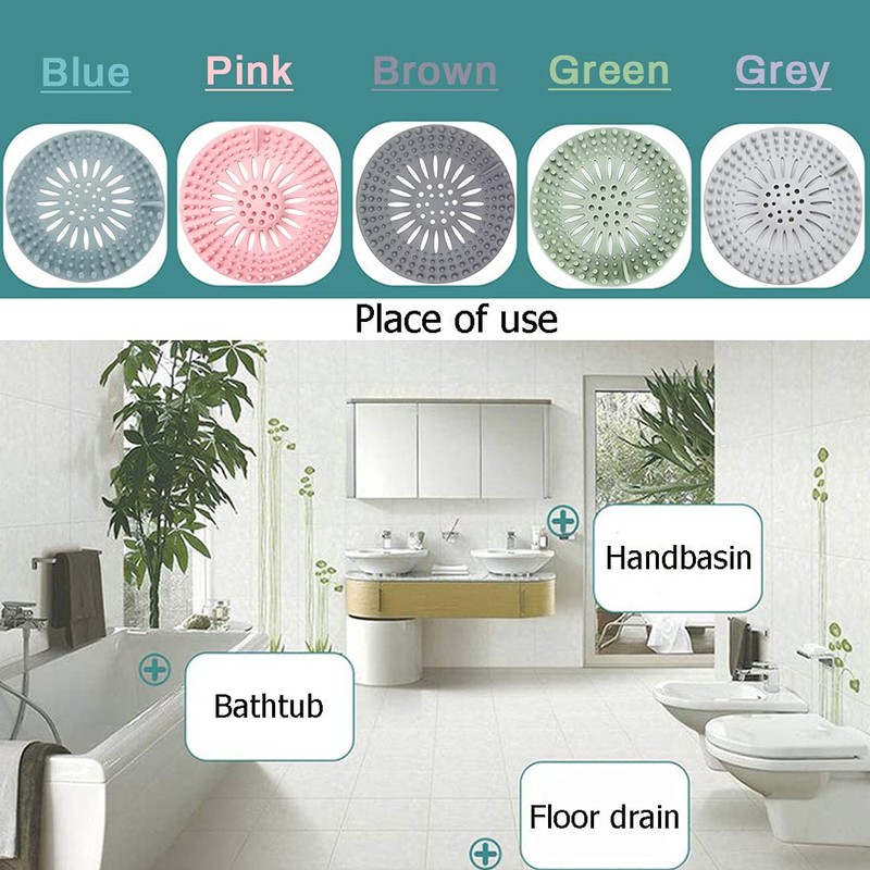 Hair Catcher Rubber Stopper Shower Drain Covers for Bathroom, Bathtub,