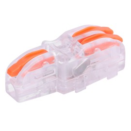 ViaGasaFamido 20Pcs Terminal Block Wire Quick Connector 1 in 2 out Transparent T-Type Conductor Terminal Block Electric Block SPL-F12(Orange),Terminals