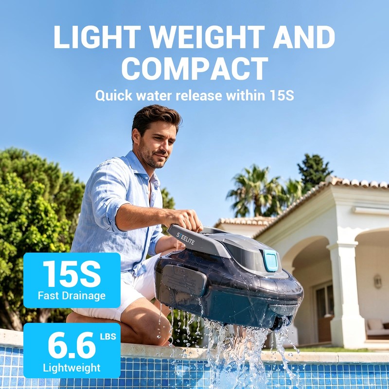 Steelite S7 Cordless Robotic Pool Cleaner for Above Ground Pools