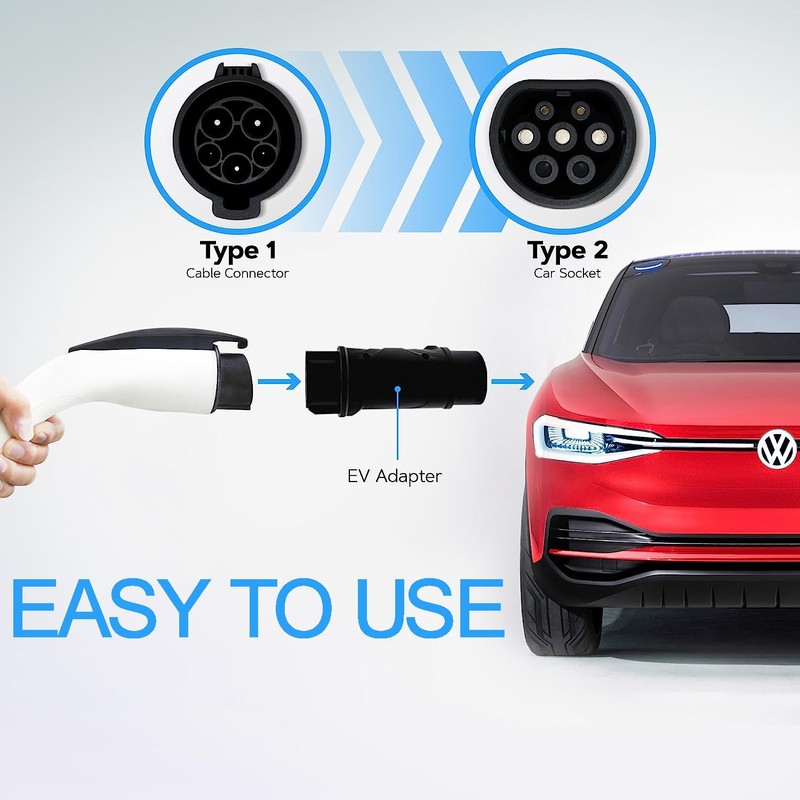 EV Charger Type 1 to Type 2 Adapter,SAE J1772 to