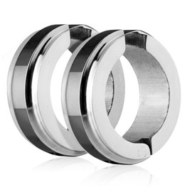 Bungsa Hoop Earrings with Stainless Steel Centre Ring and Clip Closure – 1 Pair (Stud Earrings Hoop Earrings Hoop Earrings Ear Clips Women Men Fashion Silver Studs), Stainless Steel, No Gemstone