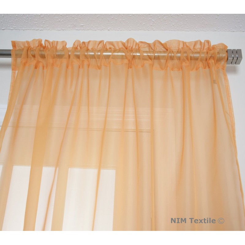 NIM Textile Elegant Sheer Voile Curtains Panels, Rod Pocket Top,