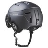 Black Crevice St. Moritz Ski Helmet with Full Visor, Black/Silver,