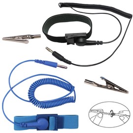 ESD Anti-Static Wrist Strap Components, DaKuan 6 Packs Anti-Static Wrist Straps Equipped with Grounding Wire and Alligator Clip, Grounding Solution for Working on Sensitive Electronic Devices