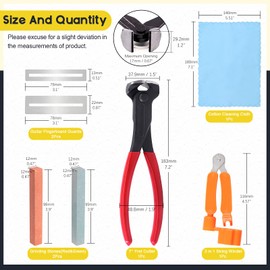 Mardatt 7 PCS Guitar Repairing Tool Kit including Fret Pliers and 3-in-1 String Winder with Grinding Stones, Guitar Fingerboard Guards and Cotton Cleaning Cloth for Guitar/Bass/Violin
