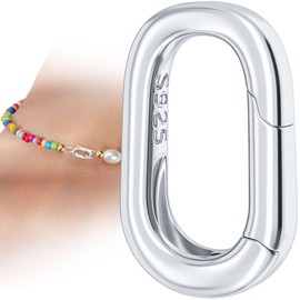 SmallCat 925 Silver Oval Clasp for Necklace Making, Hypoallergenic Small Lobster Spring Clasp, Wedding Necklace Enhancer Jewelry Clasps for Necklace Bracelet Jewelry Making