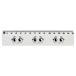'Cute Big Eyes ' 15cm (6 Inch) White Plastic Ruler (RL00086643)