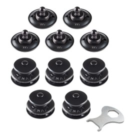New Marine Tenax Buttons Black 5 Tops + 5 Lower Parts Fabric Screws + 1 Tenax Key