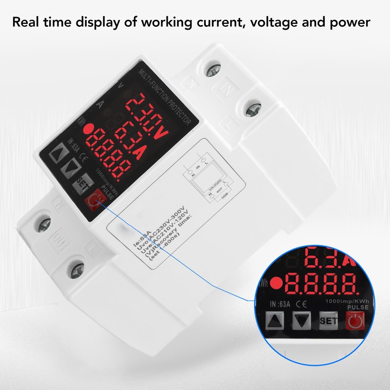 Voltage Protector, Intelligent Adjustable Current Limiter, Overvoltage, Under Voltage, Current