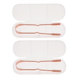 PACKOVE 2Sets Tongue Scrapers Ergonomic Oral Cleaning Tools for Fresh Breath and Improved Reusable Scraping Devices with Comfortable Grip for Teens and Adults