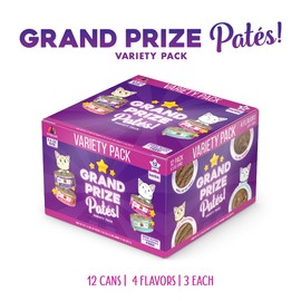 Weruva Wet Cat Food, Grand Prize Patés Variety Pack, 5.5oz Can, Pack of 12