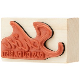 Rayher Hobby 28422000 Holzstempel: Schön dass du da bist, 3 x 5 cm, Stempel mit Schrift, Textstempel, Butterer Stempel