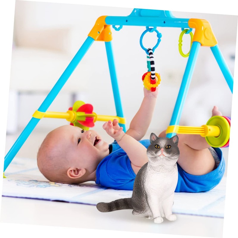 BIUDECO Adorable Cat Figurine Lifelike Desktop Cat Statue for Home