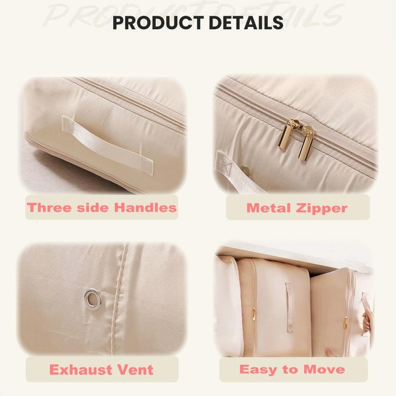 Ultra Space Saving Self Compression Organizer, 3-Layer Zipper Large Capacity