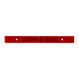 Grand General 80866 Red 12" Stick-On Reflector Strip with 2 Mounting Holes and Stainless Steel Screws