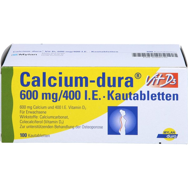 CALCIUM Dura Vit D3 600 mg/400 IU Chewable Tablets Pack