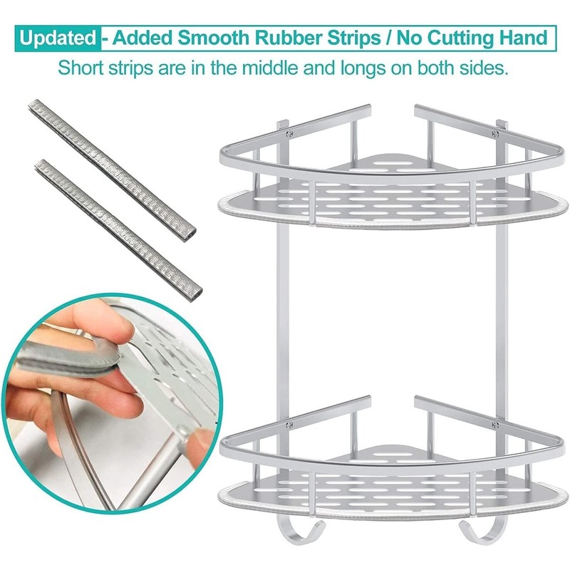 The Perfect Part Shower Caddy Bathroom Shelf, 2 Tiers Corner
