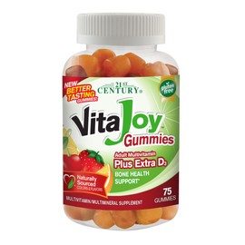 21st Century Vitajoy Multi Gummies Plus Extra D3, Orange, Cherry and Strawberry, 75 Count