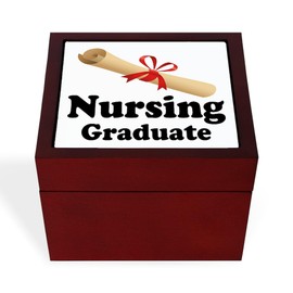CafePress Nursing Graduate Memory Keepsake Jewelry Box, 5"x5"x3.75"