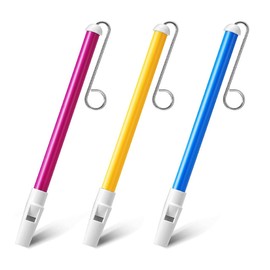 Bessy shop Slide Whistle Instrument, Pack of 3 Metal Sliding Whistle, Sliding Whistle with Stainless Steel Sliding Rods for Boys and Girls for Practising Music, Professional Musical Instrument for