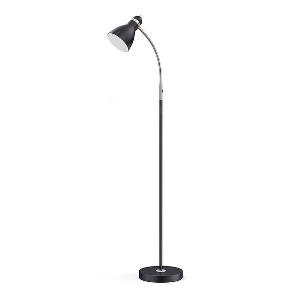 LEPOWER Standing Lamp, Metal Floor Lamp with E26 Lamp Base, Durable Black Floor Lamps for Bedroom with Heavy Metal Based, Adjustable Gooseneck, Pole Reading Lamp for Office, Living Room