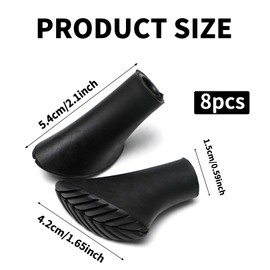 Pack of 16 Nordic Walking Poles, Rubber Buffers, Hiking Poles, Rubber Buffers, Pads for Sticks, Non-Slip Ttrekking, Walking Poles, Diameter 11 mm (16)