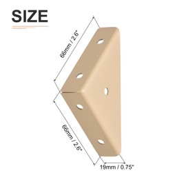 DTGN 66mm x 66mm Angle Corner Bracket - 4Pack - Good for Furniture - Cold Rolled Steel Braces Joining Support with Screws - Khaki