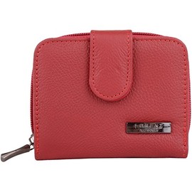 Womens Practical Genuine Leather Bi-Fold Money/Coin Holder/Pouch/Purse - Red