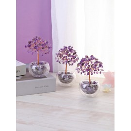 CrystalTears Amethyst Crystal Tree Gifts for Women Mum, Purple Healing Crystals Gemstone Tree Life for Home Office Decor, Positive Energy Crystal Gifts for Birthday Christmas Housewarming Gift