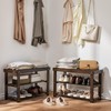 Pipishell Bamboo Shoe Rack Bench, 3 Tier Sturdy Shoe Bench,