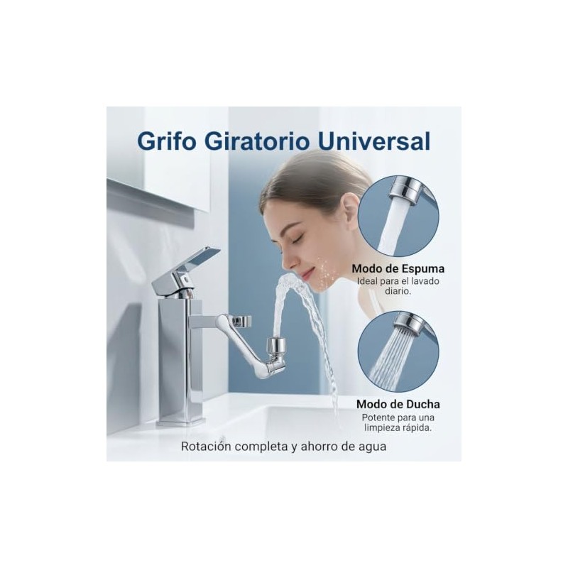 Aireador Extensor de Grifo Giratorio de 1080, Universal Extension de