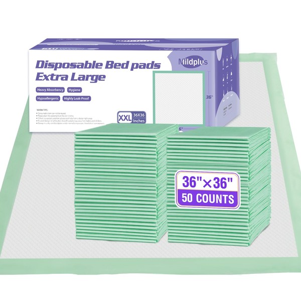 MILDPLUS MILDPLUS Disposable Bed Pads 36' X 36' Heavy Duty