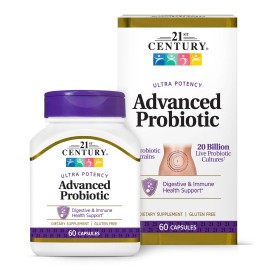 21St Century Advanced Probiotic 60 Capsules Digestive Immune Support Formula