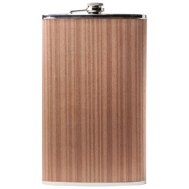 Maxam Jumbo Stainless Steel Flask, Large Drinking Flask, Wood Wrap, 64 Ounce Capacity