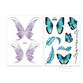 Hoi Butterfly Tattoo Skin Sticker Face Sticker FG-006 Purple Butterfly 5ea