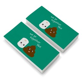 Toilet Paper and Poop We Go Together Like Funny Friends Eraser Set of 2