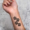 4 x 'Dog Prints' Temporary Tattoos - Water Resistant, Skin-Safe,