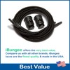 iBungee Cordones Elásticos 96 cm, Negros con Sujetador Negro