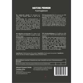 Cupplement - Matcha Premium 90 Gramm - - Bio - Höchste Qualität Grüner Tee Pulver - Ohne Bambusbesen & Schneebesen - Culunary Tee Pulver - Starter Set - Latte - Besen - Japan - Pulver - Tee - Whisk