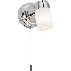 Knightsbridge 230V IP44 G9 Single Spotlight with Frosted Glass, Polished Chrome