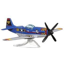 Matchbox Sky Busters Inspired By North American P-51 Mustang Aircraft - HLH99 ~ Blue, Silver & Yellow Single Seater Fighter Plane ~ Includes Play Mat