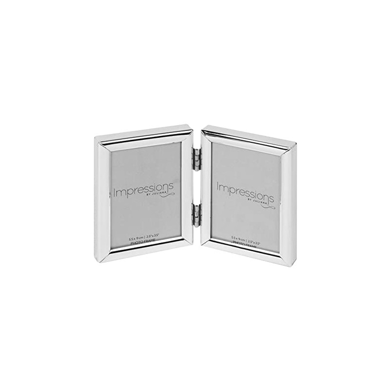 IMPRESSIONS BY JULIANA SILVER DOUBLE PHOTO FRAME FS426 2''x3''