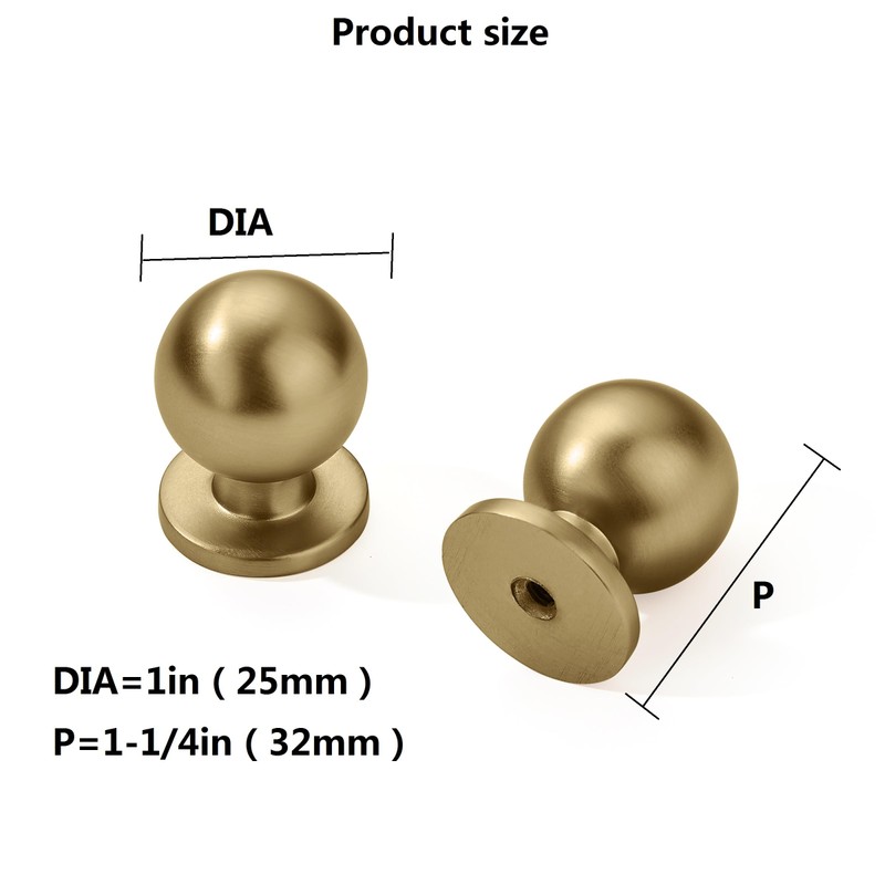 khtumeware 10 Pack Champagne Bronze Cabinet Knobs 1 Inch Single