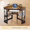 Vecelo Home Office Table Corner Desk Laptop Computer Table Keyboard
