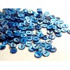 12 Diminutive Cobalt Blue Mother of Pearl Buttons ~ under