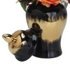 Homeroots 14" Black And Gold Abstract Urn Ceramic Ginger Jar