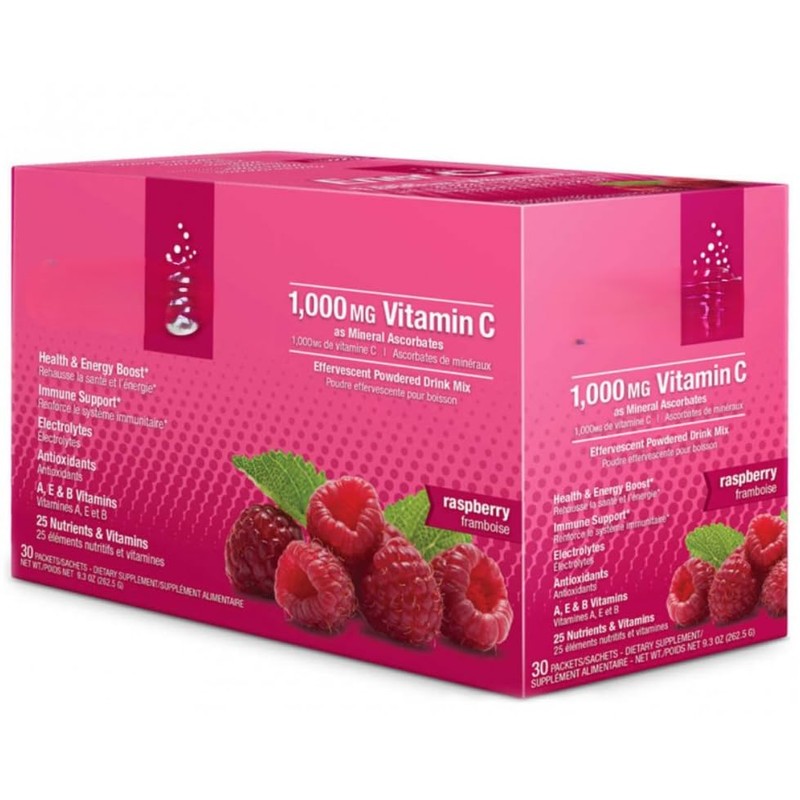 EnerVitamin C, Raspberry Flavor, 30 Packets/Sachets, 1000mg