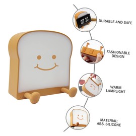 Ciieeo Toast Night Light for Nursery Adorable Bedside Lamp with Soft Legs Switchable Light Modes and Phone Holder Function for Bedroom Decor
