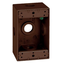 Sigma Engineered Solutions, Bronze Sigma Electric 14251-5XBR 1/2-Inch 5 Hole 1-Gang Side Entry Box, 1/2-in