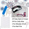 24pcs 4th of July Press on Nails Short Square Red